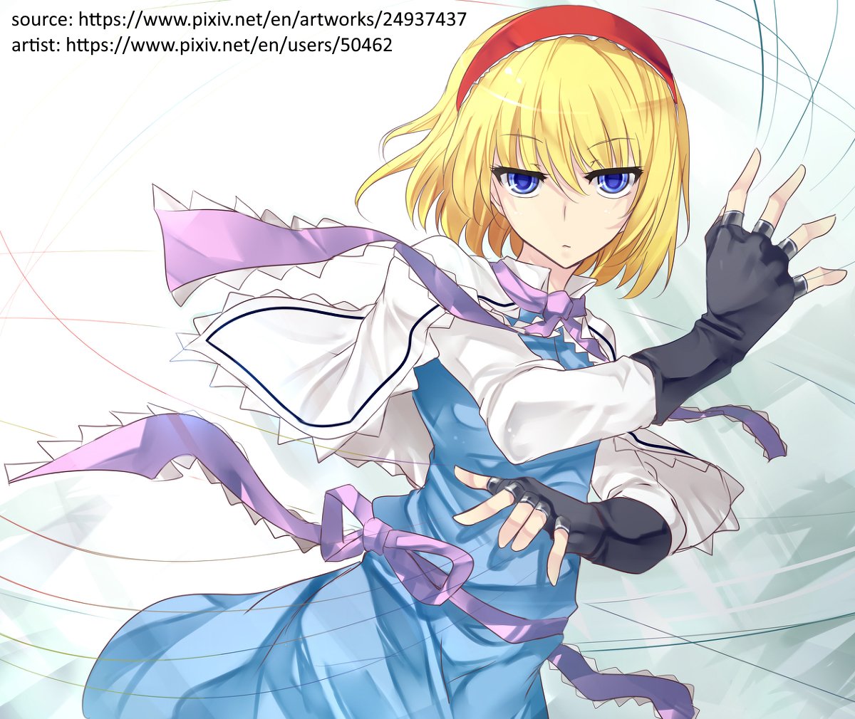 th_dailyalice's tweet image. Alice wearing fingerless gloves is so cool!! 🔥🔥🔥

(art not mine, source is in the ALT text!)