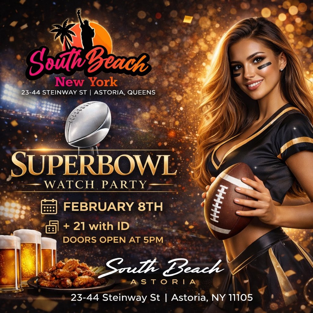 🏈🔥 SUPER BOWL WATCH PARTY – ASTORIA 🔥🏈
Big screens. Game-day energy. Then we turn up the vibes.

mtsproductions.com/event/bad-bunn…

#AstoriaEvents #AstoriaNightlife #QueensEvents #QueensNightlife #SteinwayStreet