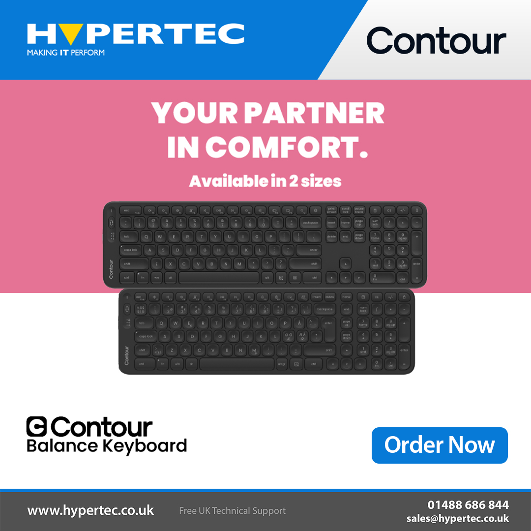 HypertecUK's tweet photo. Meet the new, refreshed Contour Balance Keyboard - now available in two sizes. 🆕
The Balance Full-Size blends ergonomic design with precision typing for long workdays.
Learn more: https://t.co/jHC2erkPhy 👈
#HypertecLtd #ContourDesign #Keyboard #ContourBalanceKeyboard https://t.co/5wkgoxDOST