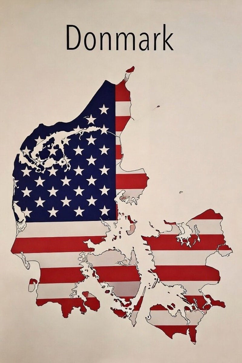 StackingCheddar's tweet image. BREAKING
It is rumored that after tense negotiations the United States will take ownership of both Greenland and Denmark. The country will become a state called “Donmark.”