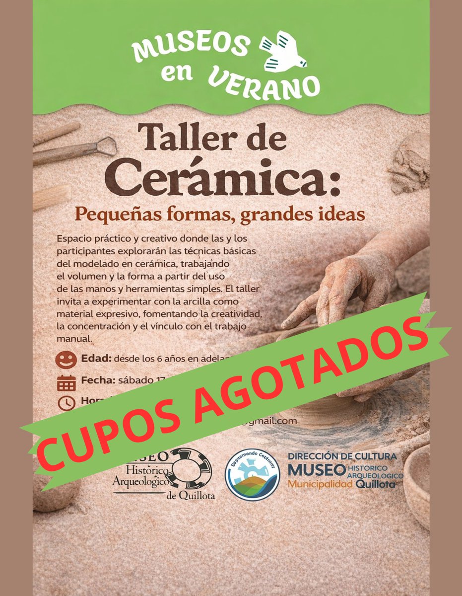 AGRADECEMOS EL INTERÉS EN ESTE TALLER... pero los cupos se han agotado. Mantengan su atención en redes sociales para próximas actividades en el museo o fuera de él.