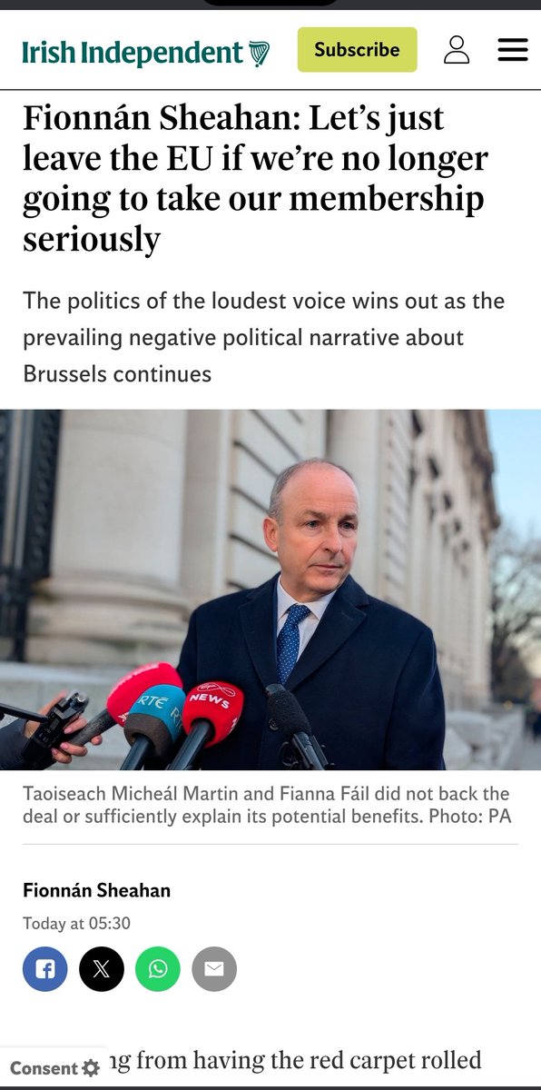🇮🇪 🇪🇺

We cannot underestimate how craven the Irish government along with academia, and political journalists in Ireland are towards the EU.

Listening to them talk about the EU being annoyed with Ireland over the EU–Mercosur deal proves that they see Irish sovereignty as
