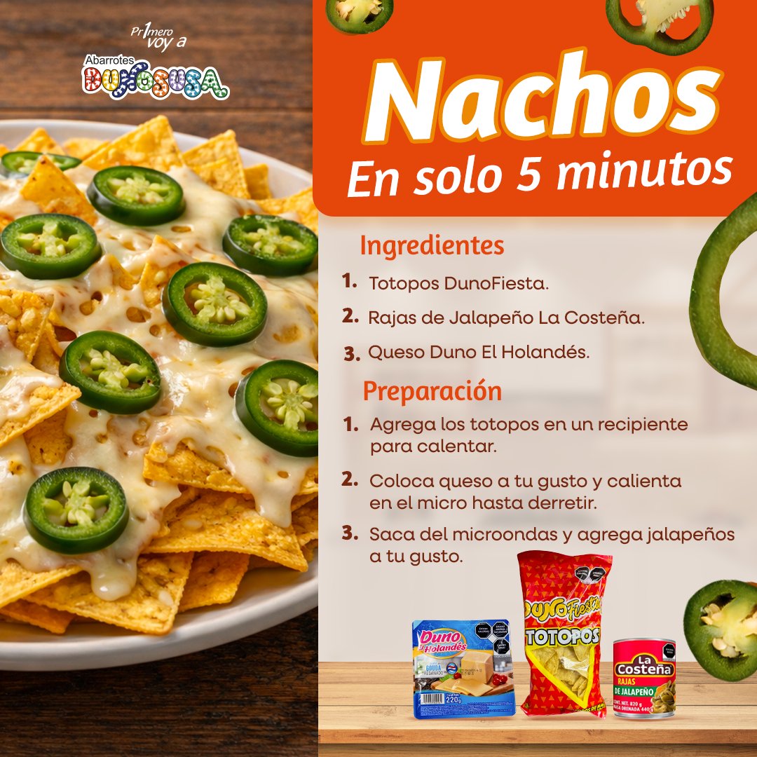 El antojo no espera. 😋

Prepara snacks rápidos y ricos sin complicarte.

Pásate por tu tienda favorita y sigue disfrutando. 🛒

#AbarrotesDunosusa #Snacks #Pr1meroVoyADunosusa