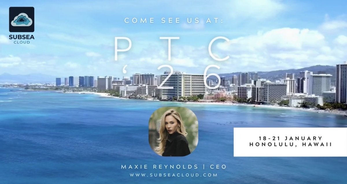<a href="/SubseaCloud/">Subsea Cloud</a> is headed to #PTC in Hawaii next week. Swing by and see us at the <a href="/HalekulaniHotel/">Halekulani</a> any day.
