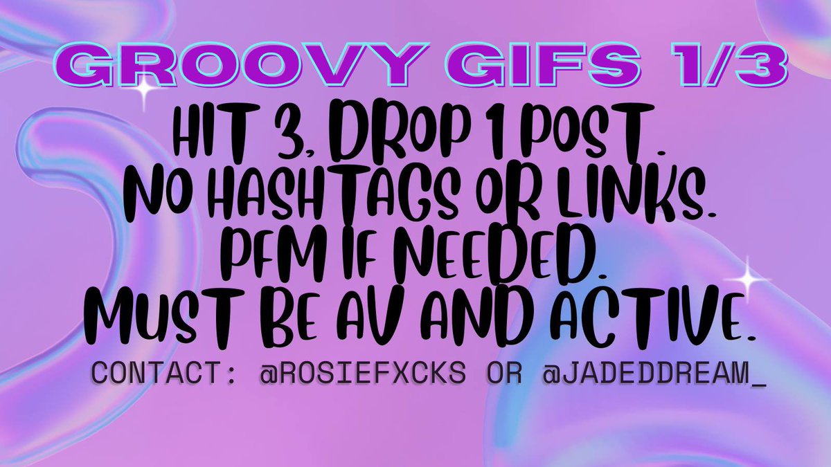 Comment below with a 👻 or 💜 or both to join!  

Or DM admins to join! 💌
<a href="/rosiefxcks/">Rosie🎂Bday Jan 29th🎉</a> or <a href="/Jadeddream_/">✨Dream ✨💕 $100 GOAL! 💕</a> 

Spooky pookies 👻 1/2 gif group 
Groovy gifs 💜 1/3 gif group 

⭐️FOR AGE VERIFIED CREATORS ONLY!⭐️