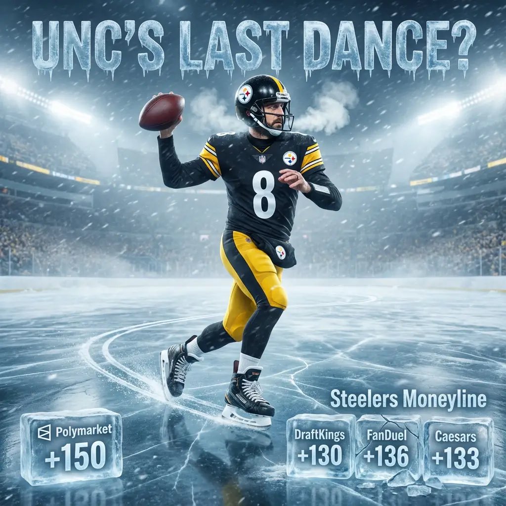 PolymarketSport's tweet image. The Steelers are 23-0 at home on Monday nights since the 90s.

At +150, does Mr.Rodgers have one more trick up his sleeve before he retires to the 5th dimension???