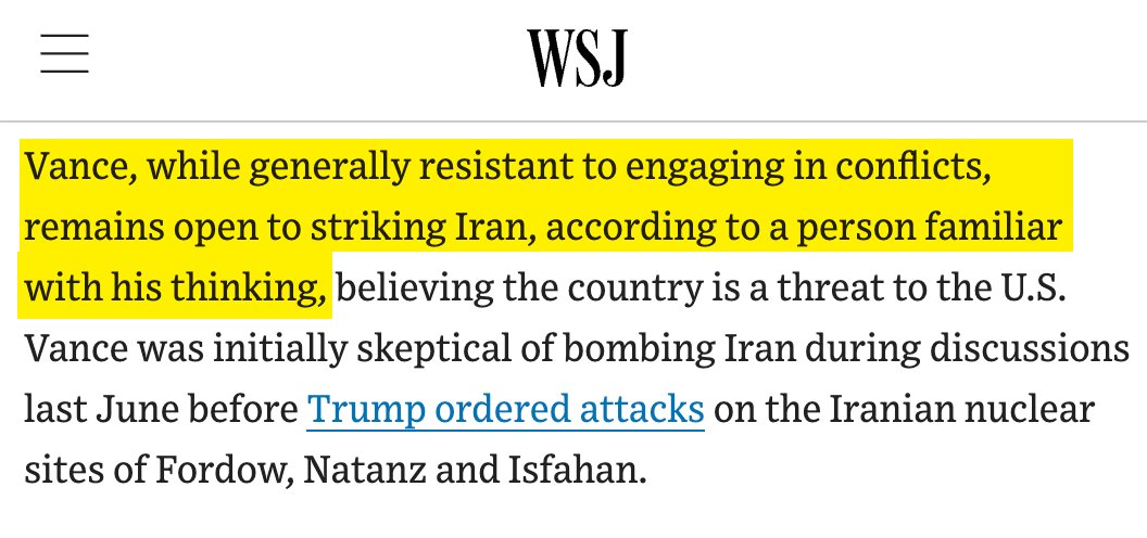 mtracey's tweet image. "Generally resistant to engaging in conflicts" but always ends up supporting engagement in every conflict. Hilarious