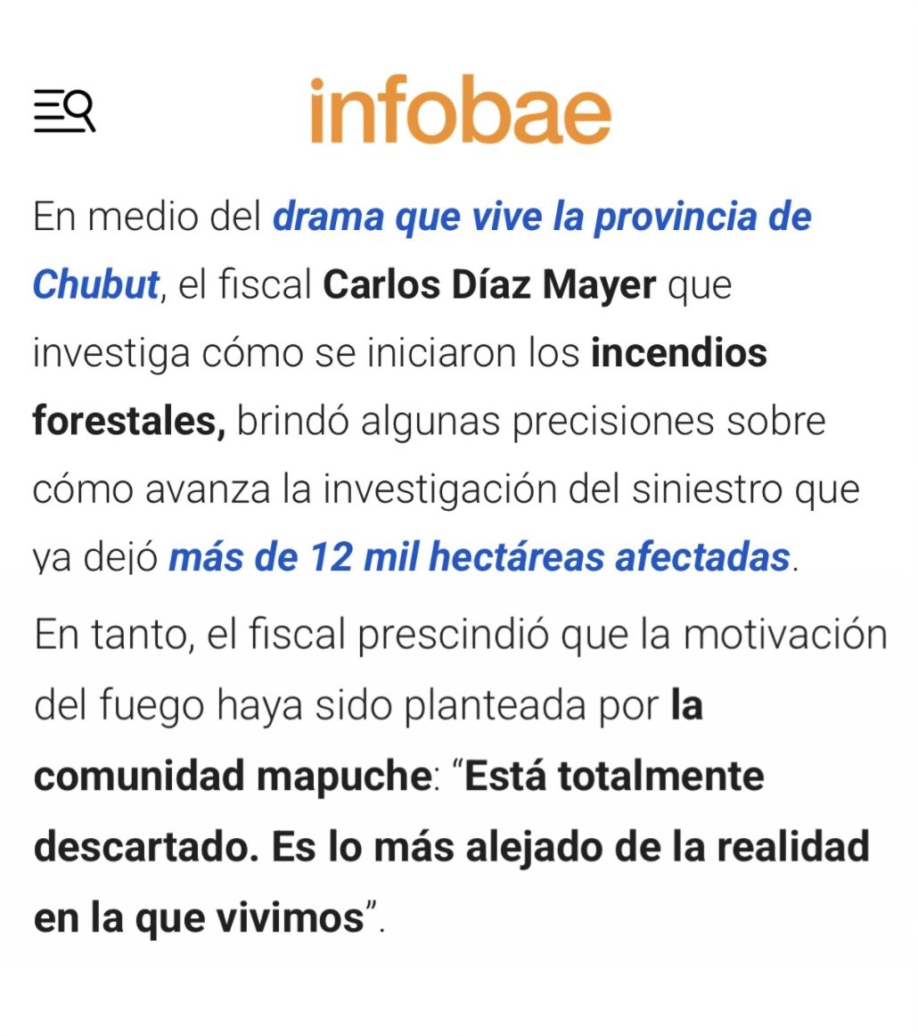 RealTimeRating's tweet image. El Fiscal de Chubut NEGÓ que grupos Mapuches esten vinculados a los incendios.