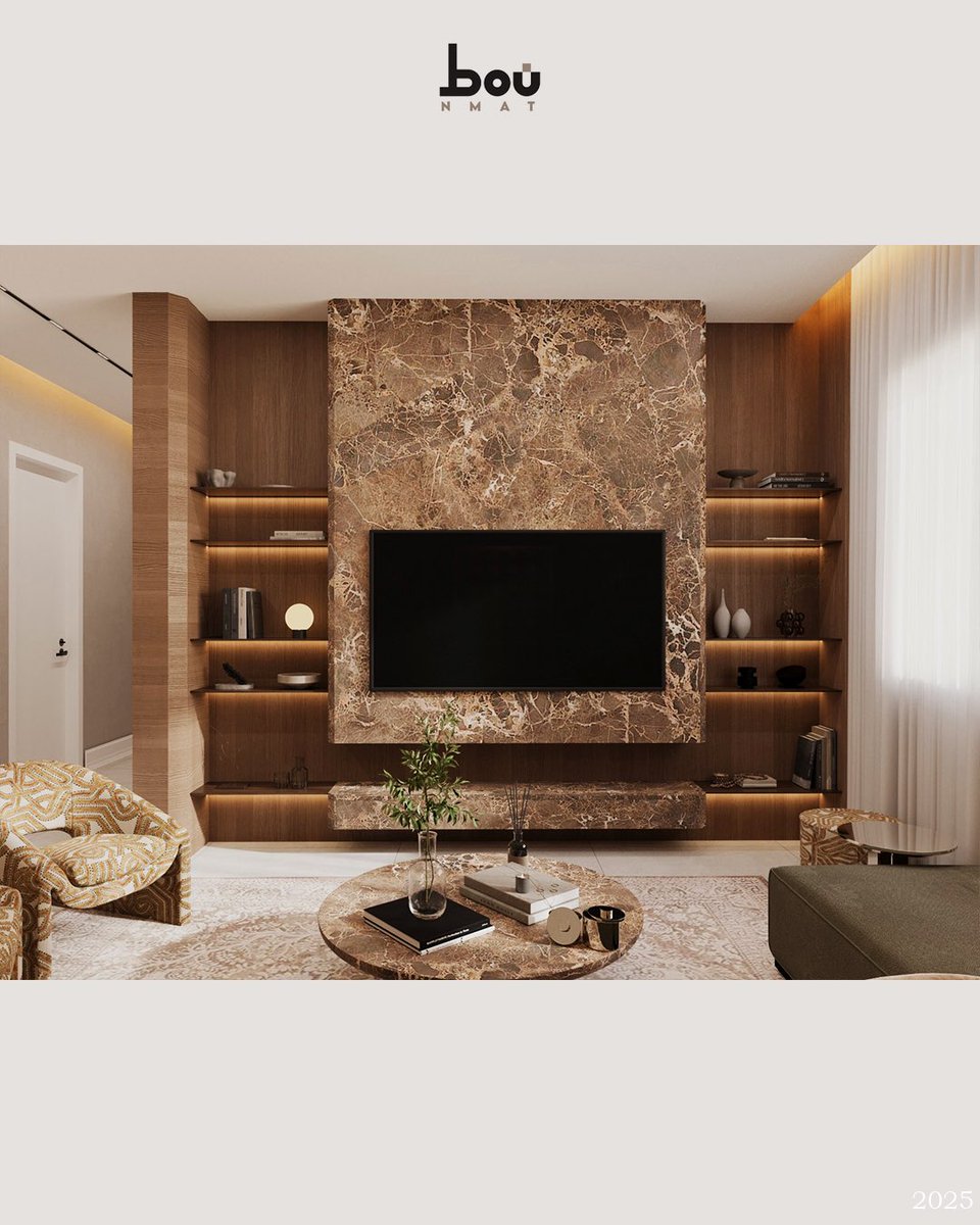 مساحة صُممت لتحتضن الهدوء، وتمنح كل لحظة طابعًا خاصًا.

في هذا التصميم من نمط، لم يكن الهدف مجرد تنسيق عناصر، بل خلق حالة مزاجية متكاملة؛ ألوان طبيعية تهدّئ الحواس، خامات غنية تضيف عمقًا، وتوازن بصري يجعل المكان يبدو طبيعيًا وغير متكلّف.

كل عنصر وُضع بعناية ليخدم الشعور العام