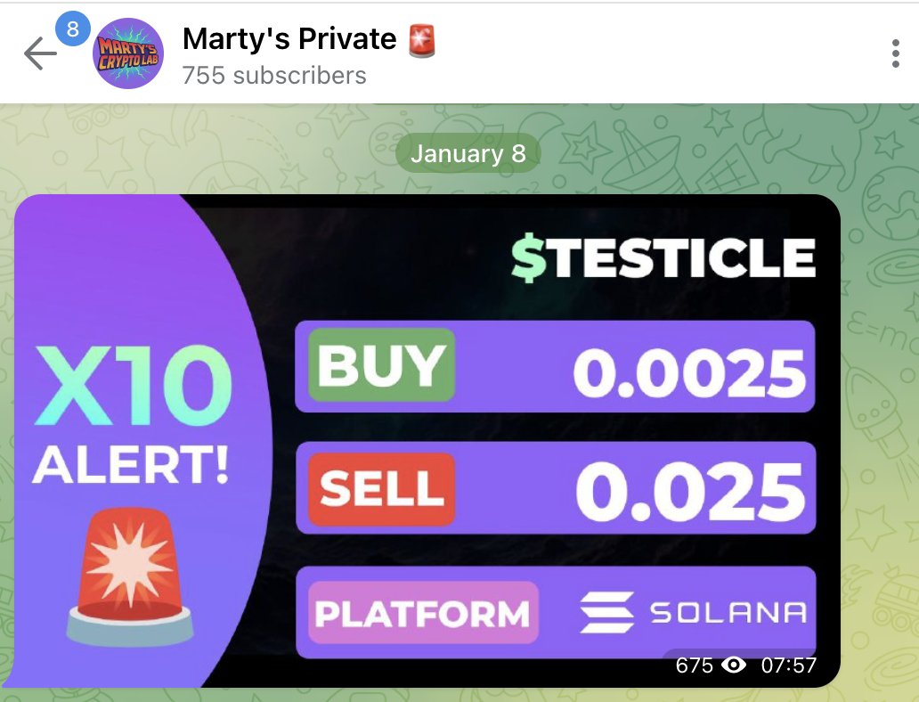 TESTICLE x10 signal successfully hit the target! Entry at $0.0025 → Exit at  $0.025. 🚀 #TESTICLE
