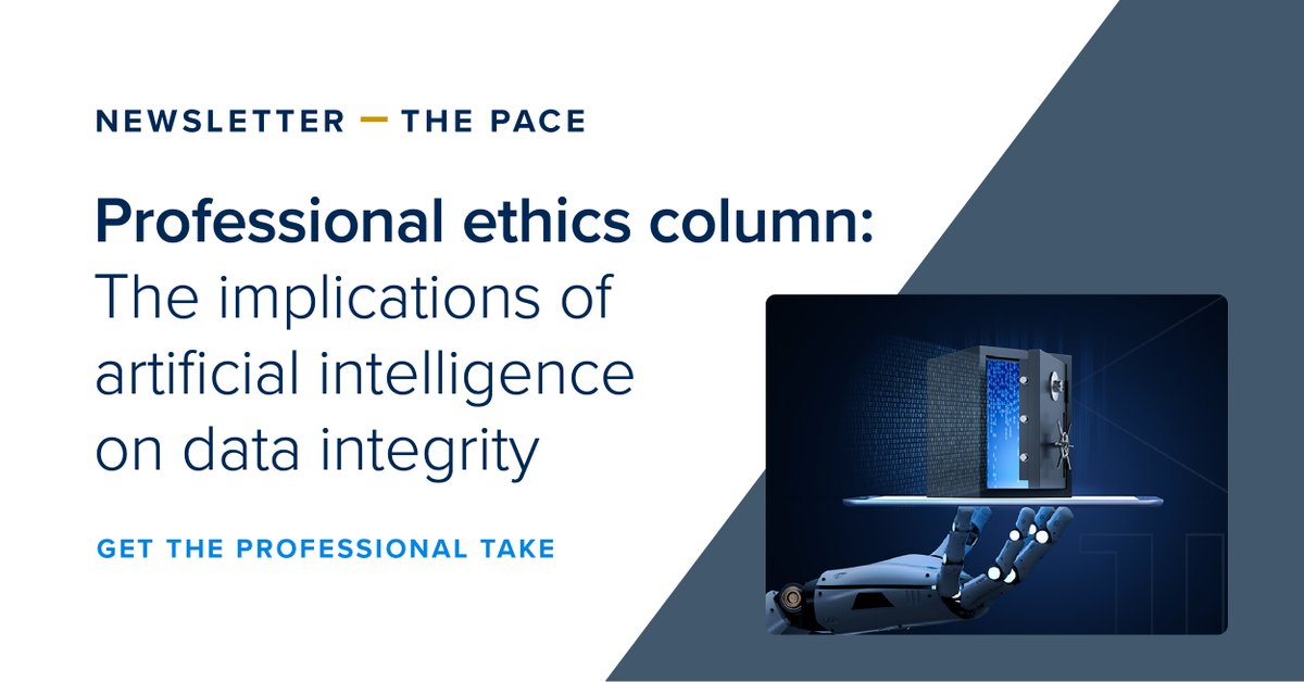 In a prior issue of The Pace, the CIP Society requested contributions to a professional ethics scenario which looked at implications of artificial intelligence on data integrity. Today we are pleased to share a response that was selected for publishing➡️ bit.ly/4jFhJdB