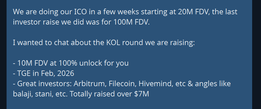 krugermacro's tweet photo. How to launch a crypto project in 2026:

➤ Raise at 100M FDV
➤ Realize nobody will buy that
➤ Do an ICO at 20M FDV 
➤ Offer KOLs 10M FDV with 100% unlocked 
➤ Dump on retail

Crypto is a joke. https://t.co/E7qkySofkr