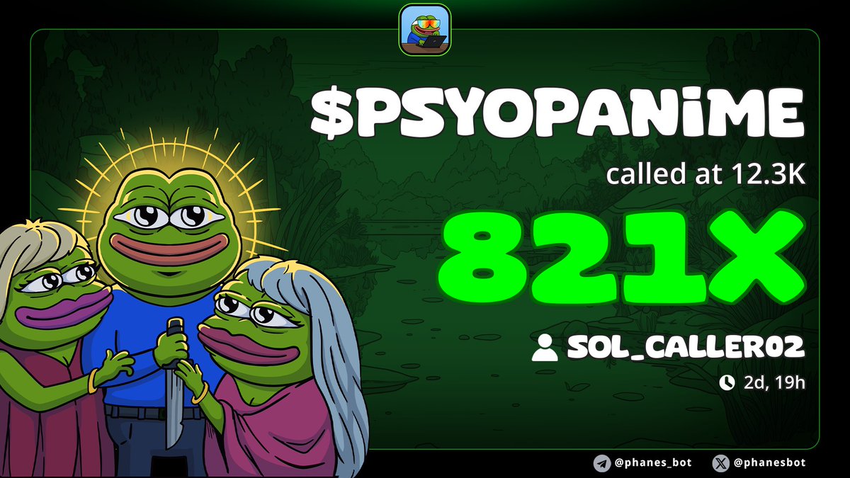 Sol_Caller02's tweet image. Amazing 821 ex profit up on my call on $PSYOPANIME

2nP9yKQNSGQy851iyawDvBkzkK2R2aqKArQCKc2gpump

#memecoin #solana #Degen