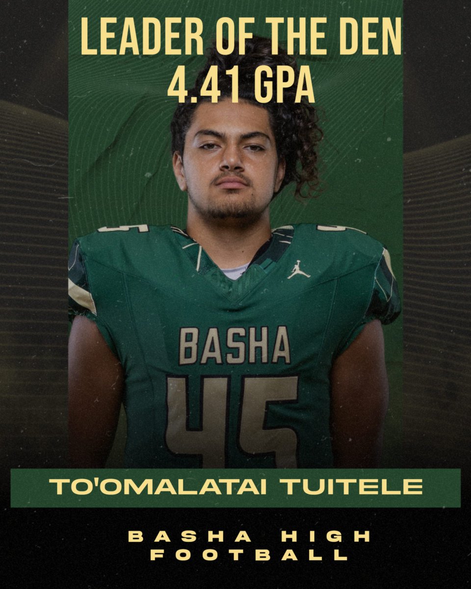 Congratulations to <a href="/toomalatai45/">To'omalatai Tuitele</a> for having the highest GPA in the program!! #leaderoftheden
