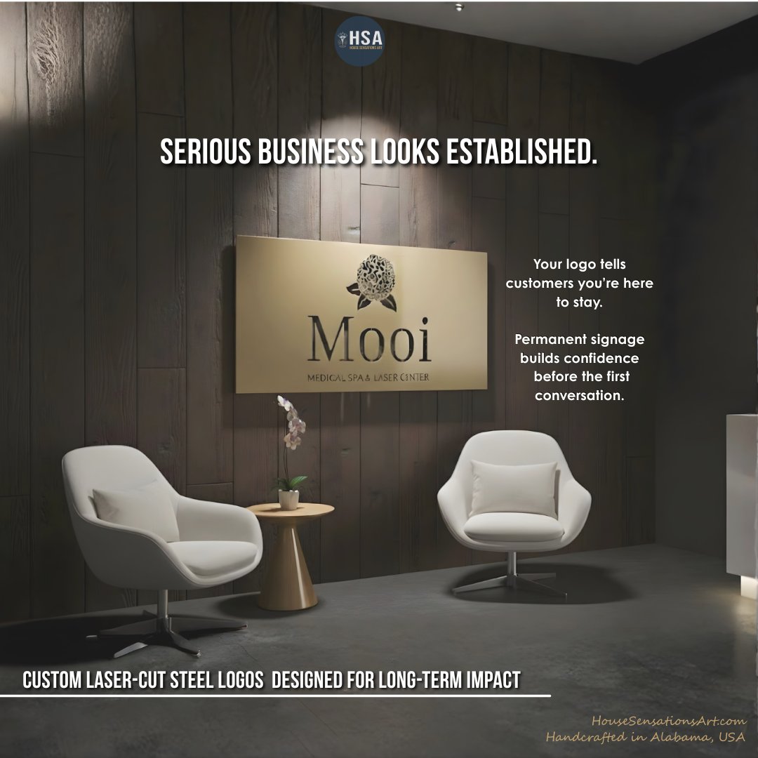 HSAMetalArt's tweet image. Why Some Businesses Look Established 😮✨

Custom laser-cut steel logo sign turn first impressions into confidence. A permanent metal logo instantly communicates credibility and professionalism. 

Make your brand unmistakable. Shop now 👉 f.mtr.cool/zqcsfxlxoc

#BusinessSign