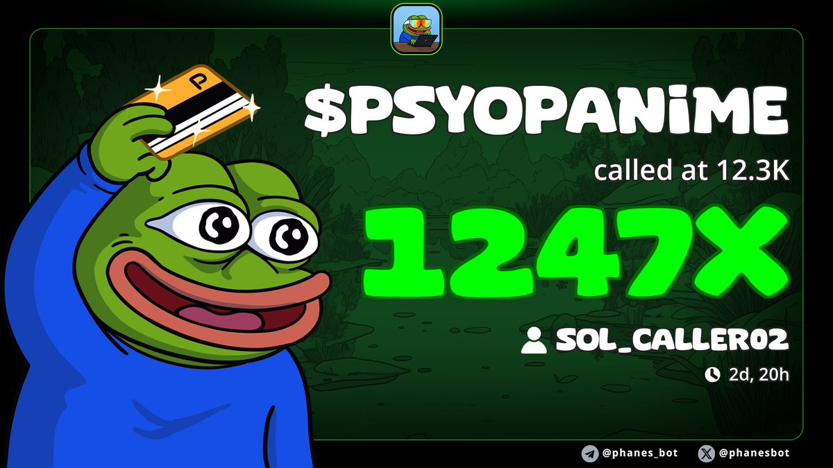 Sol_Caller02's tweet image. Amazing one 1247x profit up on my call on $PSYOPANIME
Ca....

2nP9yKQNSGQy851iyawDvBkzkK2R2aqKArQCKc2gpump

#memecoin #solana #Degen