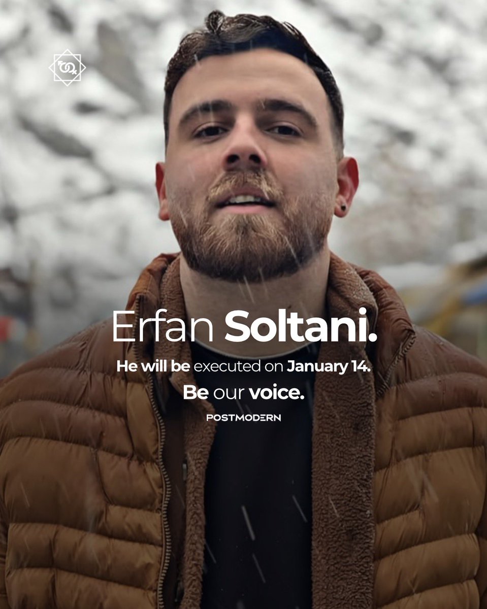 istbassavcisi's tweet image. HAMANEY İDAM KARARLARI ALMAYA BAŞLADI • Erfan Soltani, İran’da özgürlük devrimi için sokağa çıktığı gerekçesiyle tutuklandı. 24 saat sonra idam edilecek. Tüm dünya duysun! 

Molla rejimi, bu Çarşamba günü (14 Ocak) onu idam etmeye hazırlanıyor; ailesine verilen bilgiye göre…