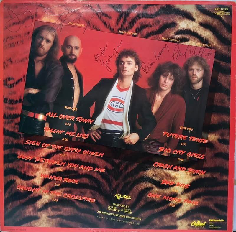 myRockworld memorabilia: April Wine - Album The Nature of the Beast - 1981 - Vinyl - very rare - on the back fully vintage signed by Jerry Mercer, Myles Goodwyn R.I.P., Brian Greenway, Gary Moffet and Steve Lang R.I.P. 

Happy anniversary