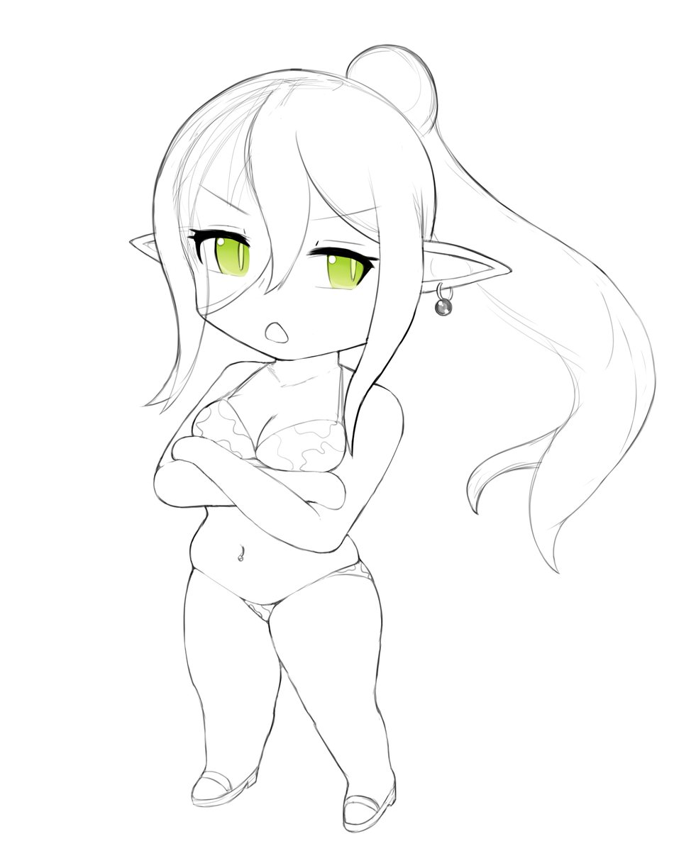 _Pulse_Wave_'s tweet image. Also made a cute chibi version of her for fun.