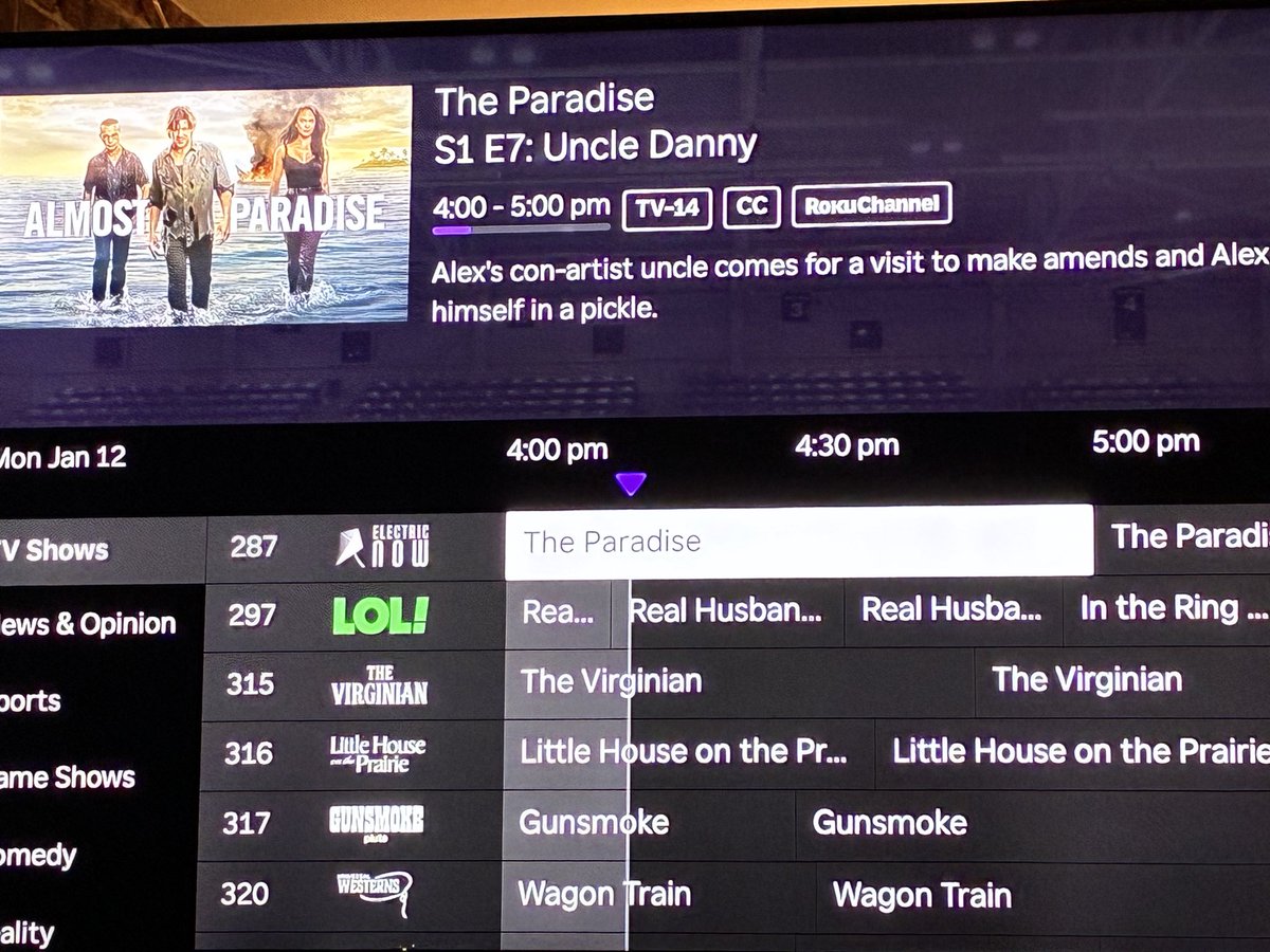 Hey <a href="/TheRokuChannel/">Roku Channel</a> could y’all fix this please??? The show IS <a href="/almostparadistv/">Almost Paradise</a>  NOT #TheParadise   #DeanDevlin <a href="/ChristianKane01/">Christian Kane</a>