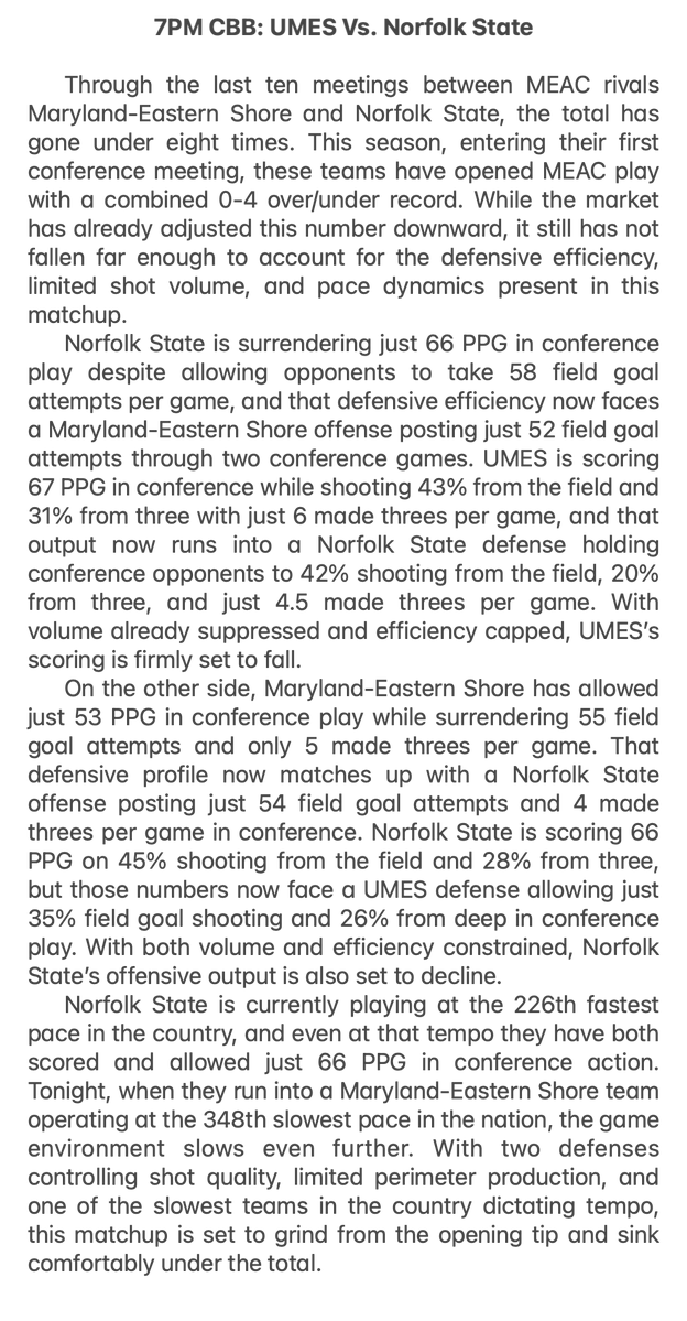 SRCGROUP2K's tweet image. 🏀Monday CBB Free (PART 1)
To Unlock Part 2 👉 LIKE/RT/REPLY

🏀UMES NORF Under 133.5 -115
🏀UMES TTU 64.5 -120
🏀NORF TTU 69.5 -120
🏀UMES NORF 1H U 61.5 -110

⬇️For All Plays Click⬇️
bit.ly/SRCRNRSRC

#Betsmarter #GamblingX