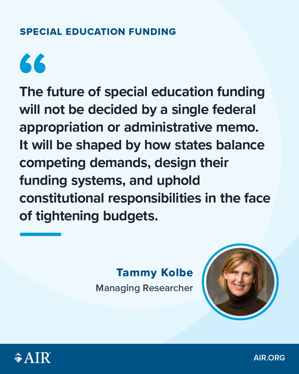 AIRInforms's tweet image. Special education funding isn’t just a federal issue. In a recent guest column with @GreeneBarrett, AIR Managing Researcher Tammy Kolbe explores the impact states have on funding #SpecialEducation and the challenges they face: greenebarrett.com/guest-column/s…