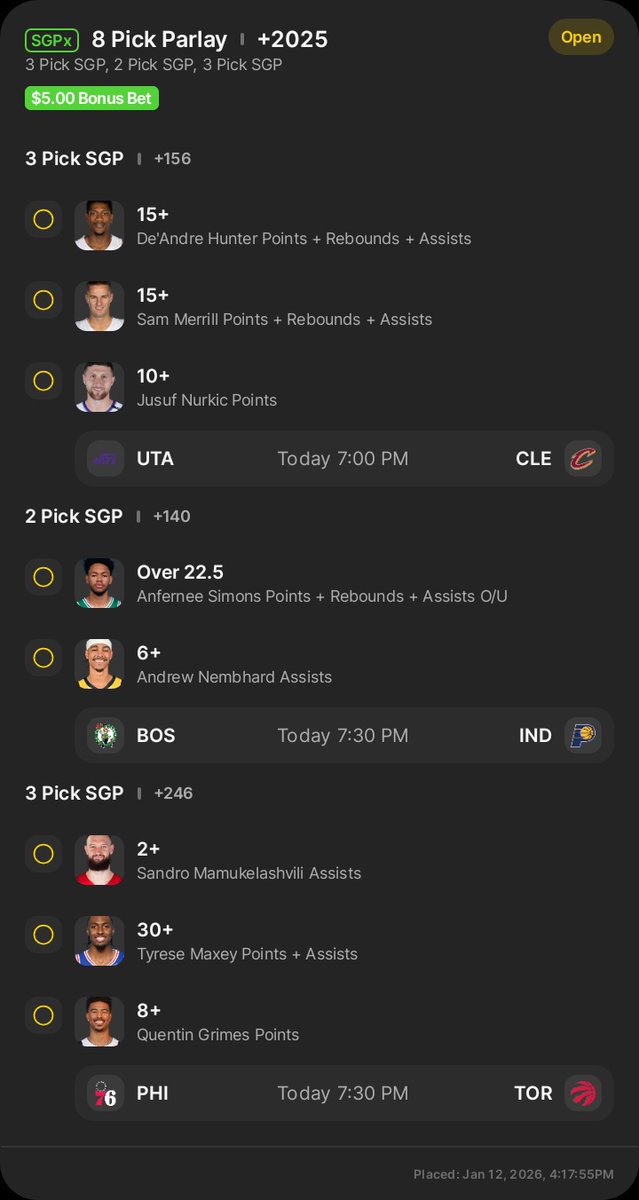 sobernumbers's tweet image. 2 parlays for fun +6000  and +2000 .1-.25 units only.