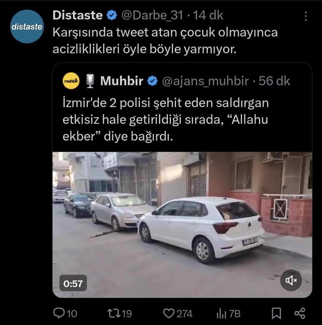Mesela zıt görünse de bu da etkileşimdir. Üstteki Süha’nın hesabı. Hem Süha’ya hem de onun Muhbirine etkileşimi veriyor.

Süha ise burada müslümanları güya Türkçülük adına dövüyor.

Nasıl güzel iş değil mi ?