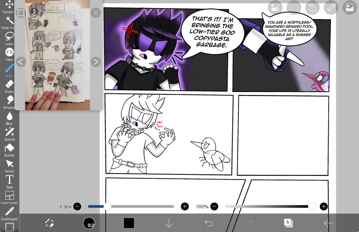 I’m currently redrawing a comic on ibisPaintX.