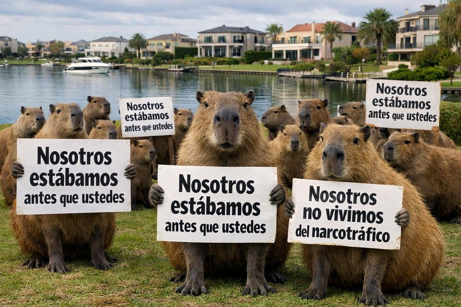 christiansanzok's tweet image. Bancando a los carpinchos de Nordelta