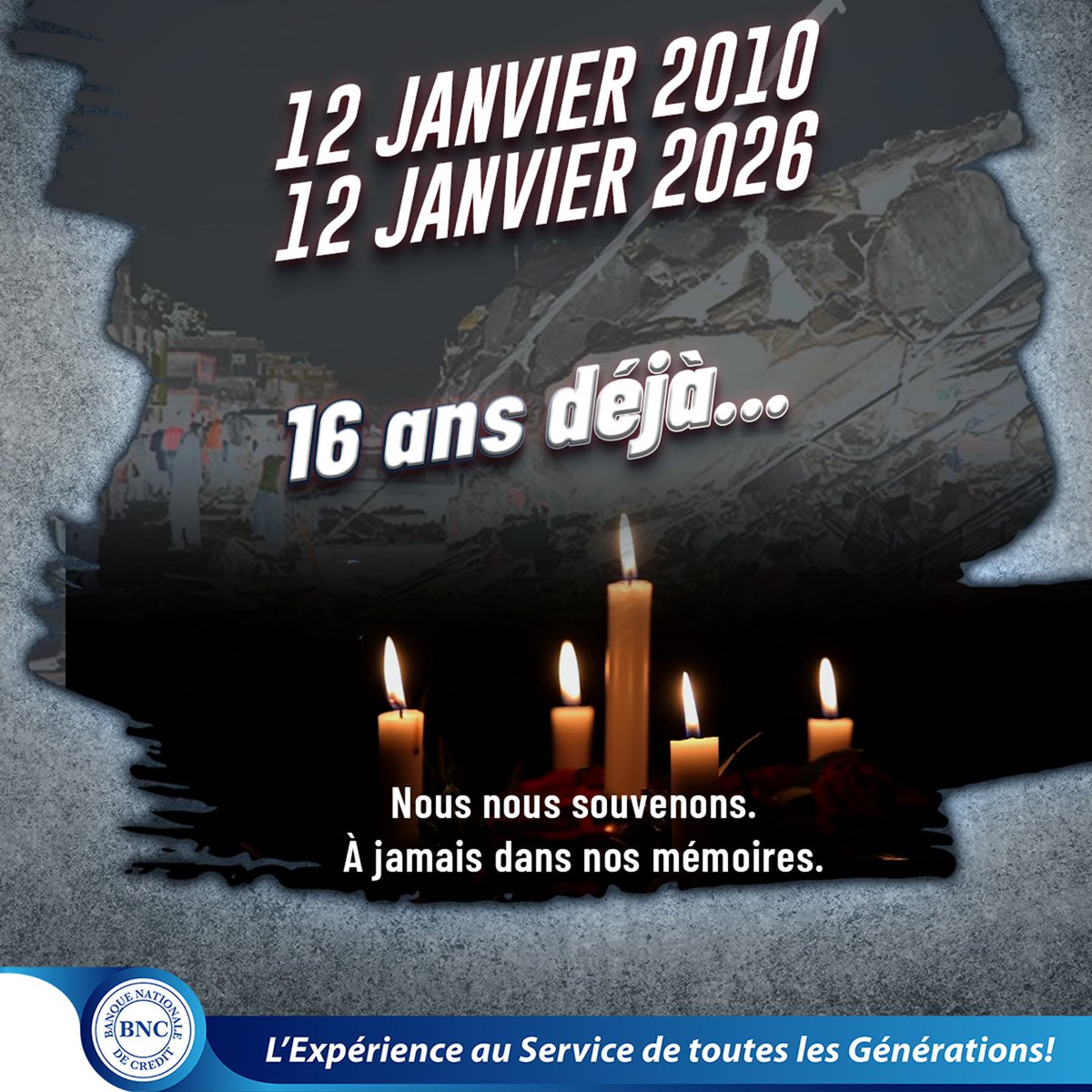 En 45 secondes seulement …
Tout avait basculé !
16 ans après, les souvenirs sont encore là !
Hommage à ceux qui nous ont laissé lors de cette tragédie !

#janvier20210janvier2026
.
.
.
#lexperienceauservicedetouteslesgenerations
#banquenationaledecredit
#bnc
#46ansdexperience