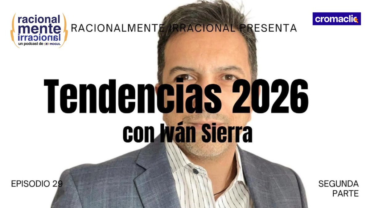 ¡NO TE LO PUEDES PERDER! 🤩

HOY 21:00, #RacionalmenteIrracional, un podcast de <a href="/MogulDesarrollo/">MogulDesarrollo</a> - TENDENCIAS II parte
 
<a href="/LuisHannaNader/">Luis HANNA Nader</a>  - <a href="/nunoacosta/">Nuno Acosta</a>  - <a href="/AndresSeminario/">A S</a> 
 
Invitado: <a href="/mrjohnkeating/">Iván Sierra</a> 
 
Link: youtu.be/BrJh-b983Pc

#opinion #Mogul #tendencias