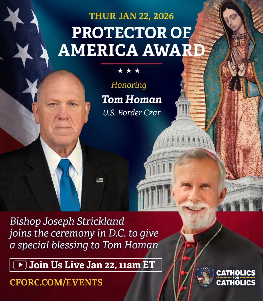 CforCatholics's tweet image. UPDATE: @BishStrick announces attendance!

Bishop Joseph Strickland to offer special prayer over @RealTomHoman, for the safety of all law enforcement members, and victims of child trafficking.

January 22nd - 11am ET
Washington DC

FOR MORE INFO:
cforc.com/event/protecto…

Our Lady…
