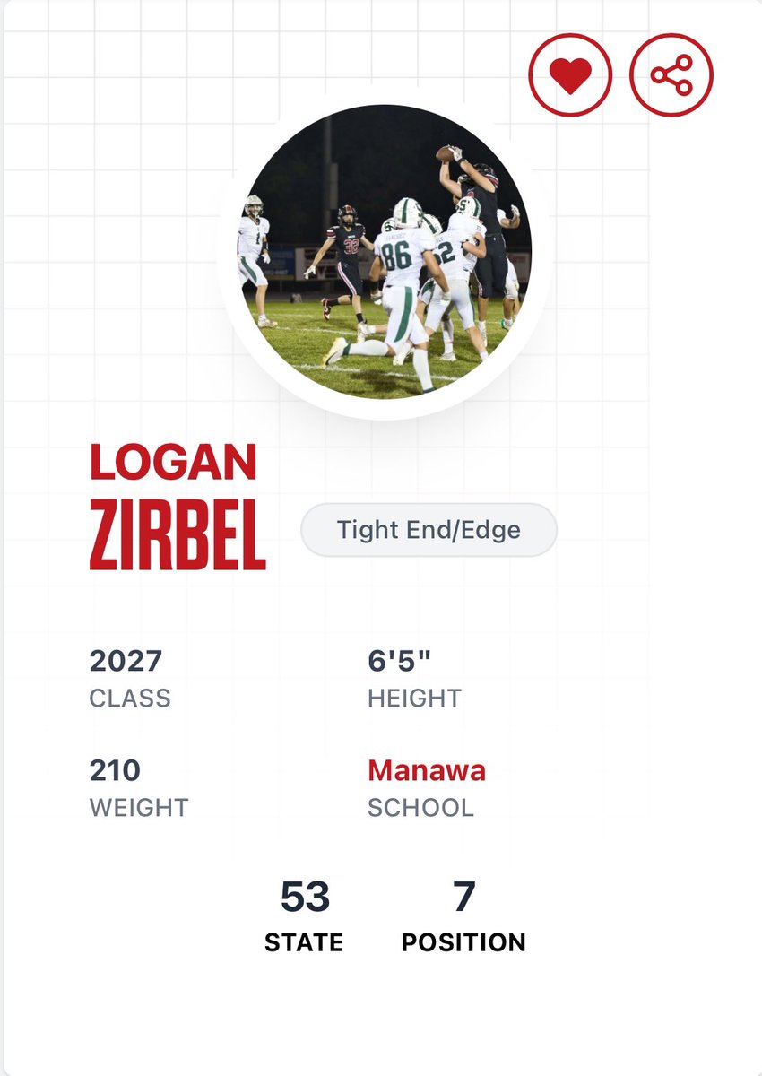 Blessed to be ranked 53th in the class of 2027 and 7th at the TE position!! Thank you <a href="/MJ_NFLDraft/">Mark Johnson</a> for the rankings! <a href="/PrepRedzoneWI/">Prep Redzone Wisconsin</a> <a href="/Evan_Flood/">Evan Flood</a> <a href="/CJohnson051/">Casey Johnson</a>