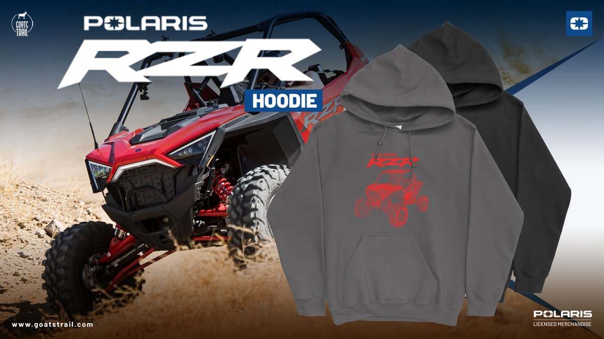 GoatsTrail's tweet image. The Official Polaris® RZR Hoodie – Red Outline is your next off-road essential. Warm, durable, and available in sizes S-5XL, this hoodie keeps up with every adventure (and looks good doing it).

🛒 [Shop Now]: goatstrail.com/collections/ne…

#PolarisRZR #OffRoadGear #AdventureStyle