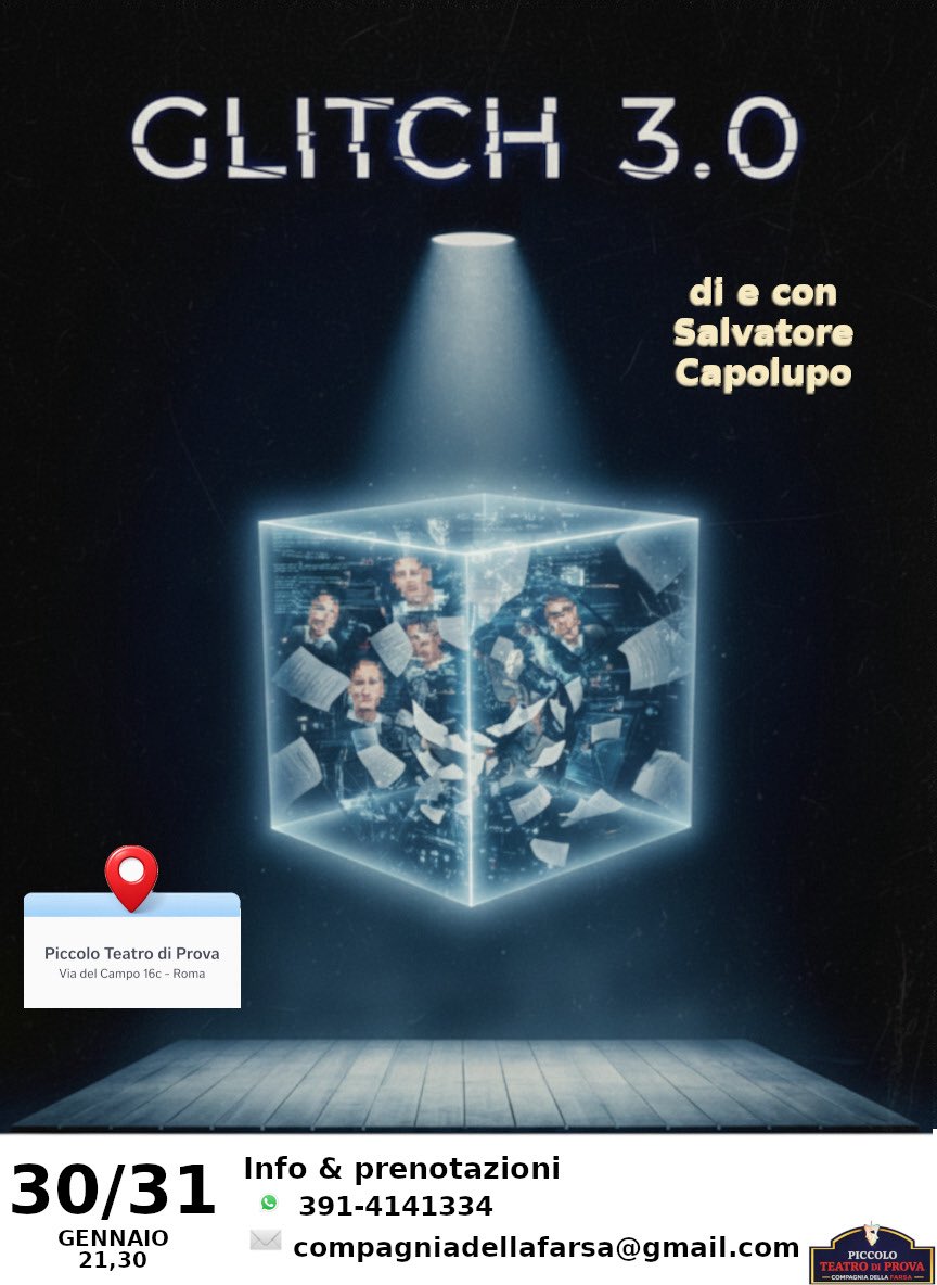 Locandina ufficiale
Il teatro si trova a Roma in zona Alessandrino (metro C)
Per info scrivimi