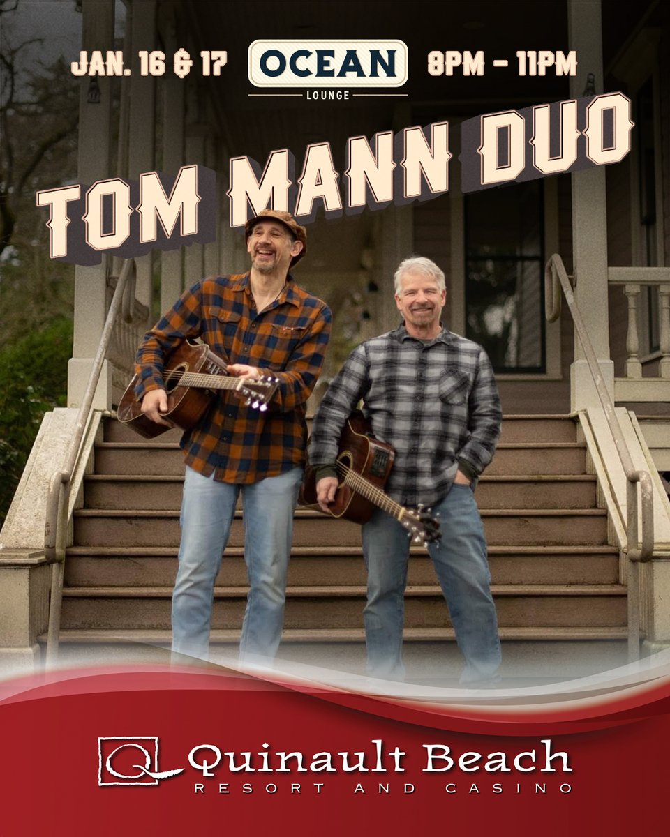 QBRC's tweet image. 🎶 Tom Mann Duo IS BACK! 🎶

Get ready to kick back and enjoy some live country music! Join us at the Ocean Lounge for the Tom Mann Duo on January 16 &amp;amp; 17 from 8PM to 11PM. It’s the perfect way to end your week! Grab a drink, relax, and let the music take over. Don’t miss out!