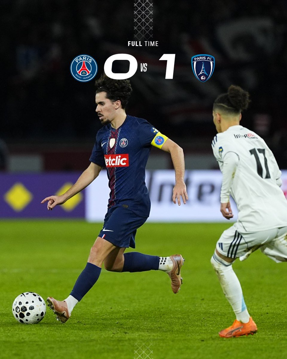 PSG_English's tweet image. ⌛️ Defeat at the Parc. Our Parisians exit the Coupe de France.

#PSGPFC I #CoupeDeFrance
