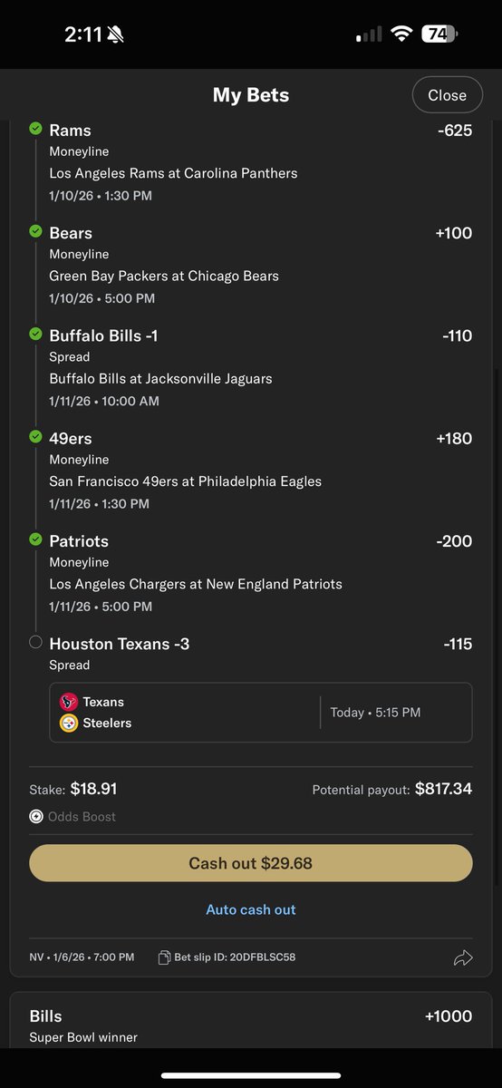 5/6 legs hit, sure I’ll take a cash out for 30$ MGM you are the best