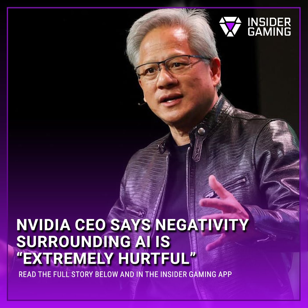 InsiderGamingIG's tweet image. Nvidia CEO Jensen Huang says the AI "doomer narrative" Is "extremely hurtful" to the industry

FULL STORY: insider-gaming.com/nvidia-ceo-say…