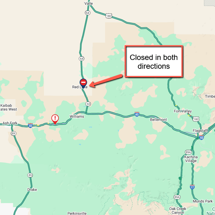 L⇔R MAP EAST CD欠品 CLOSURE* SR 64 is closed in both directions near I-40 due to an