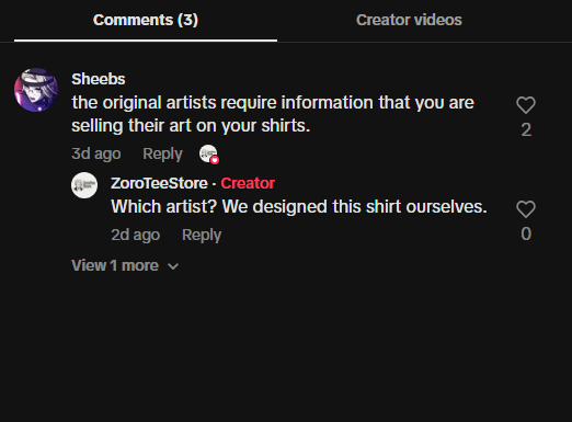 Lughostin's tweet image. Recently, there’s been a few stealing my artwork and selling it without permission. Would even claim it to be their own work, while actively ignoring my DMs requesting it to be taken down. If you peeps have a TikTok, please report:
tiktok.com/@zoroteestore
tiktok.com/@neothread.usa