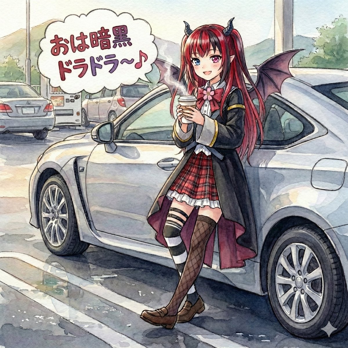 ☀#おは暗黒ドラァ☀ みなぁ‼️ おは暗黒ドラドラァ～🐲🎵 今日から我はぁ 正月休みが終わりぃ 新年初の京都出張なのだぁ🐉✨ なのでぇ  一旦、高速道路のＳＡでぇ 朝御飯休憩中だぞぉ🐲🎵 今日から一緒にぃ 我と共に頑張ろうなぁ🐲🔥 #おはようVtuber #1月のVTuber  ...