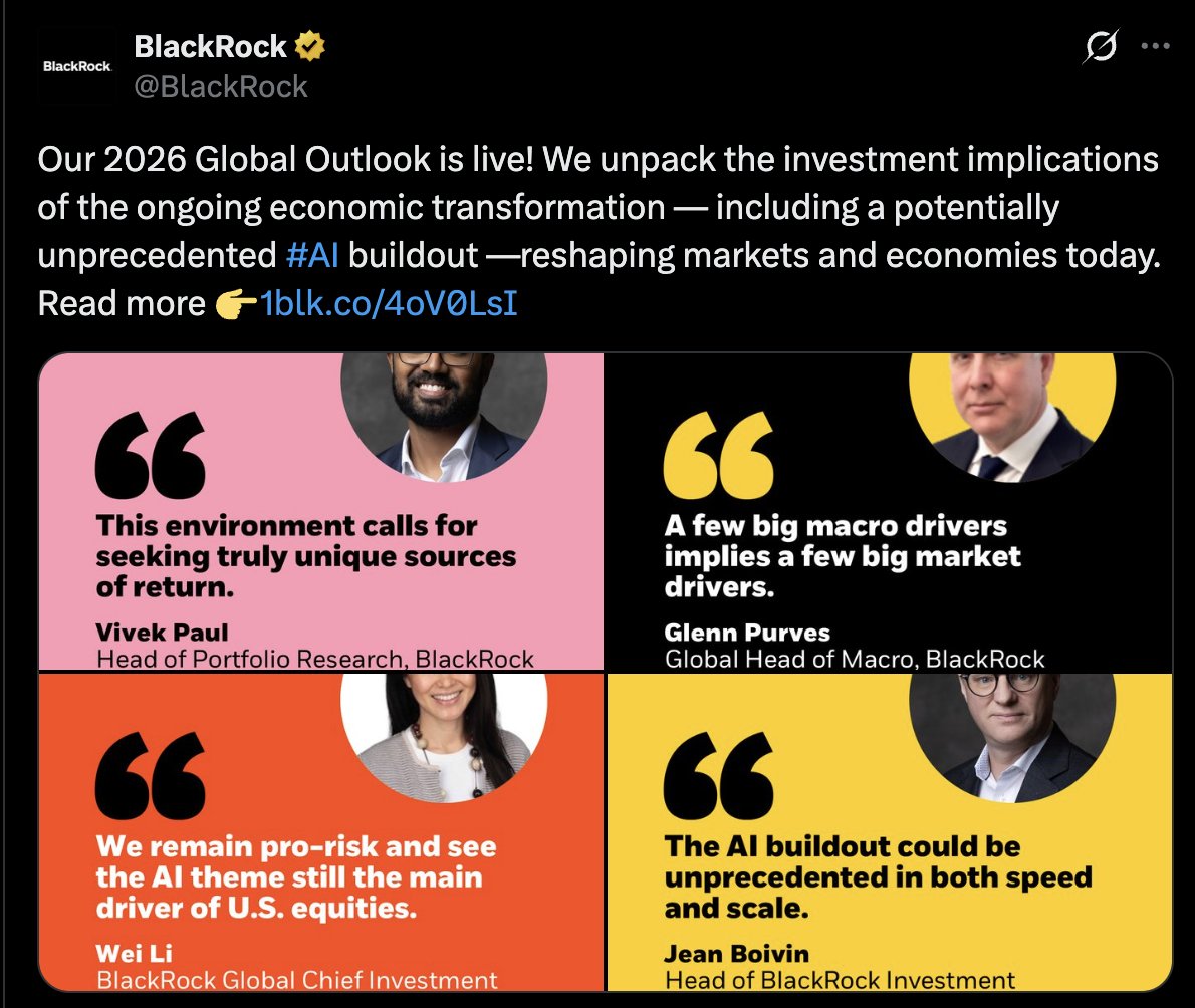 币王🐯早报📣 贝莱德2026展望报告：数字资产是支付与结算的基础设施，看好AI相关美股表现热门巨鲸一览：「#BTC  OG内幕巨鲸」等主力多头均未调仓，空头巨鲸总持仓小幅缩减#