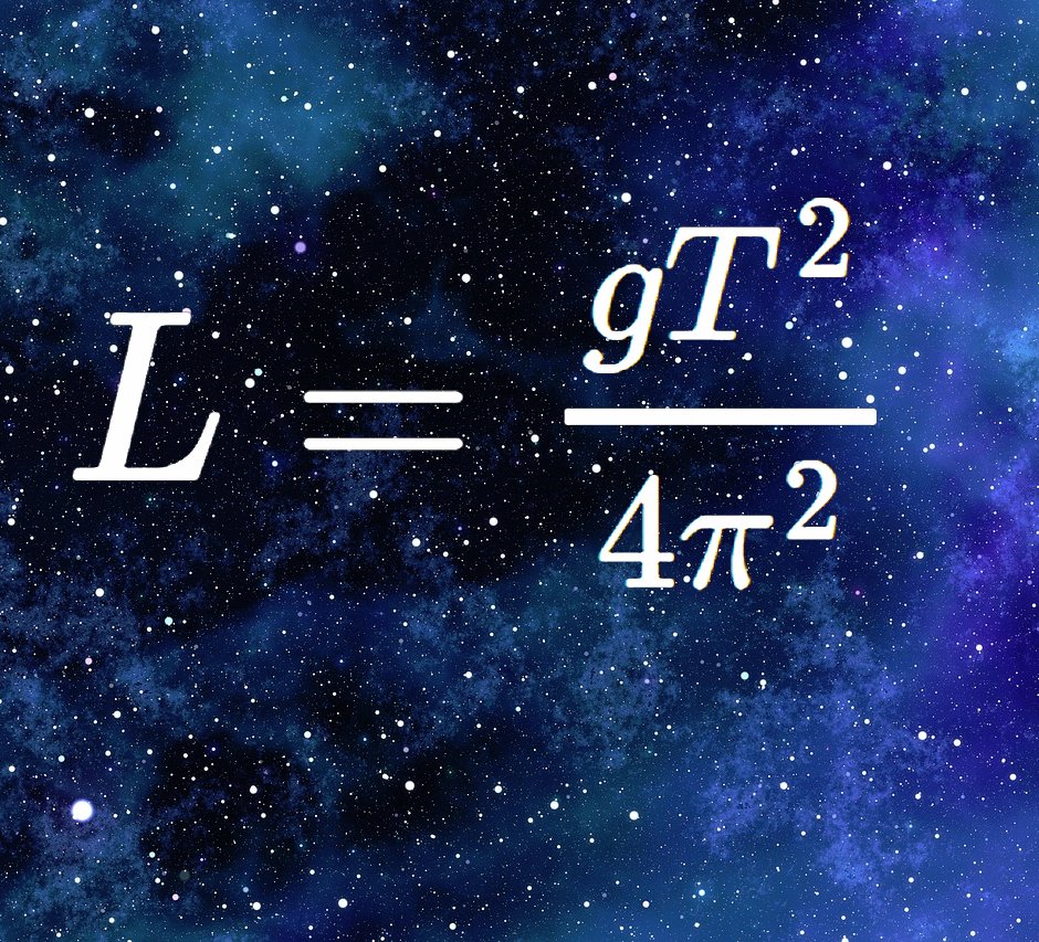 Mathematics.

I love thinking about what might cause a cool person to use π² in an equation.  You too?  For example, I vaguely remember that this equation has something to do with the length L of a pendulum and its period T.