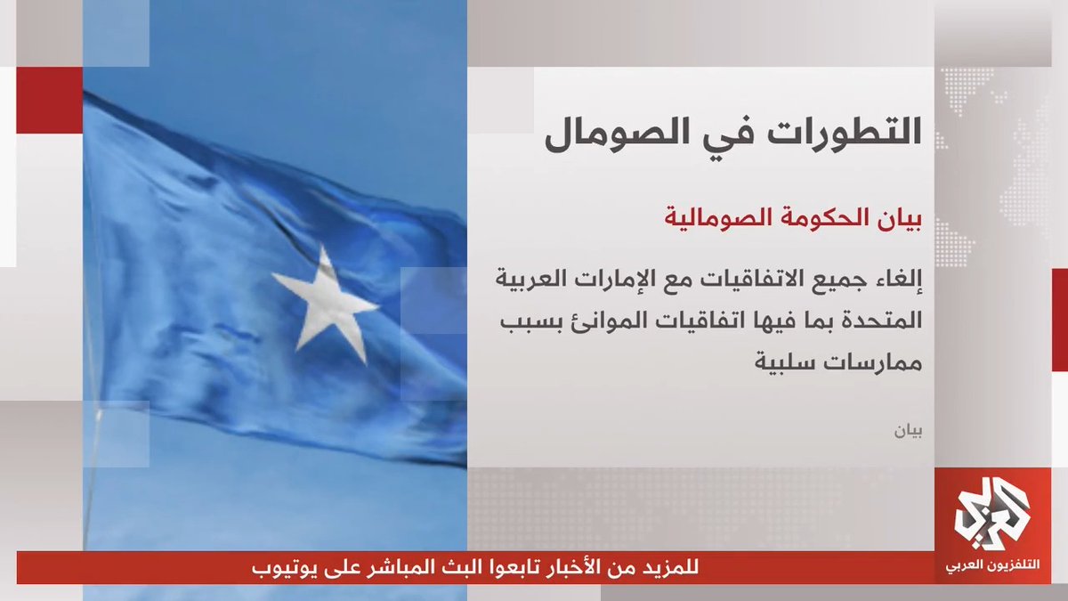 الصومال يعلن إلغاء كافة الاتفاقيات الموقعة مع الإمارات 