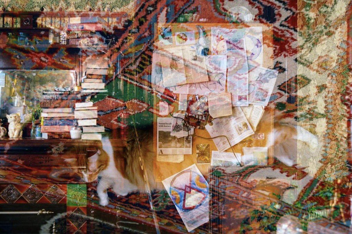 mitskination_'s tweet image. is it just me or is there a theme of "two" or "split"

her photos are double exposed
mitskiverse released TWO photos
the teaser show's TWO split angles
sun and moon imagery on the cork board
mitski's face being split into two