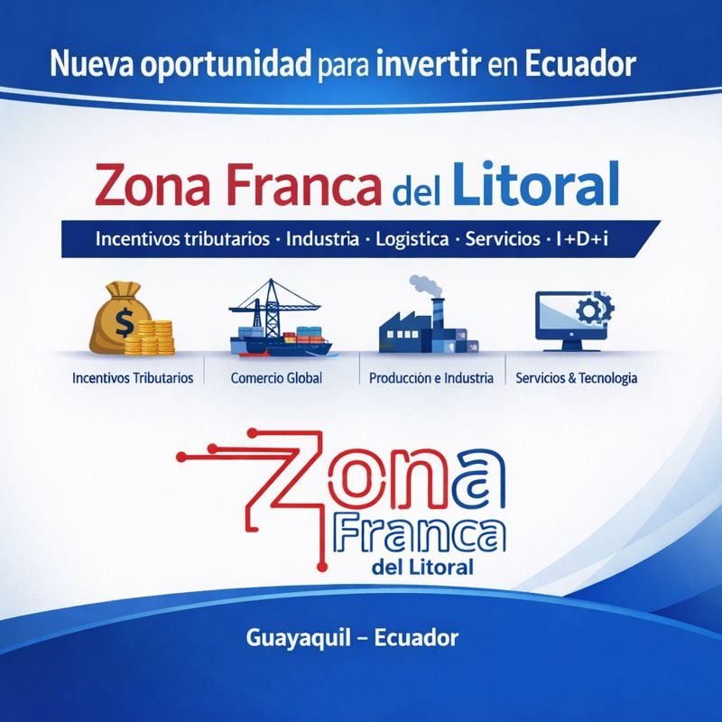 🚀 Nueva oportunidad para invertir en Ecuador
Zona Franca del Litoral opera ahora bajo el régimen de Zona Franca, con incentivos tributarios para:
🏭 Industria
💻 Servicios
🔬 I+D+i
📍 Guayaquil – Ecuador
#ZonaFrancaDelLitoral #InvertirEnEcuador #IncentivosTributarios