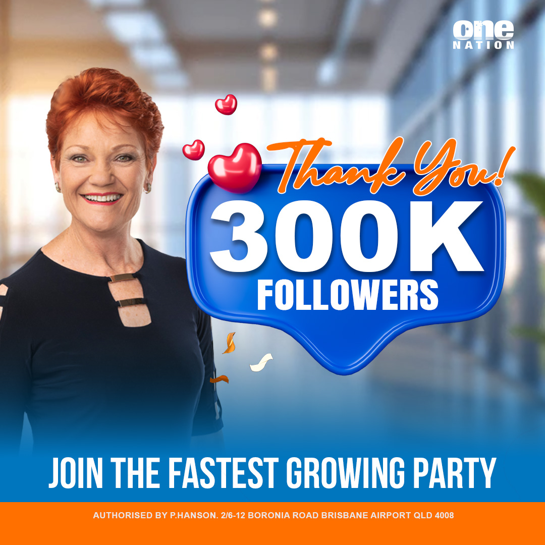 OneNationAus's tweet image. Australians want one nation, united.
We’ve now surged past 300,000 Facebook supporters.

That growth belongs to you, our supporters, who refuse to be shouted down or ignored.

Keep spreading the word and reminding Australians that common sense policies are at the heart of…