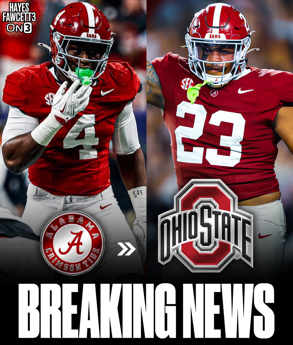 Hayesfawcett3's tweet image. BREAKING: Alabama transfer DL James Smith and EDGE Qua Russaw have Committed to Ohio State, they tell @On3sports

Both were ranked as five-star recruits coming out of high school and are among the top players in the portal 

on3.com/transfer-porta…